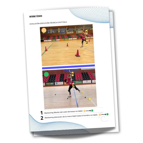 Análisis de chut en entrenamientos técnicos de hockey patines